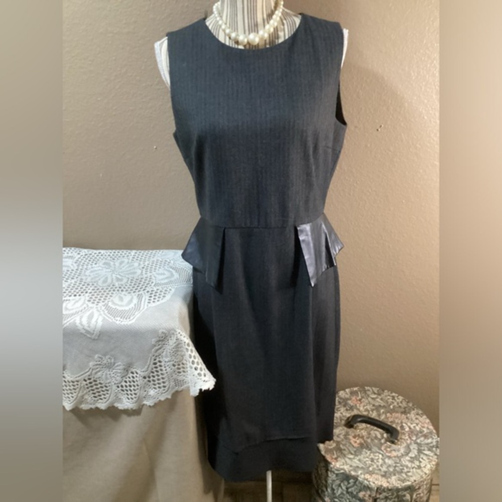 ZARA Charcoal Peplum black Leather LINE A